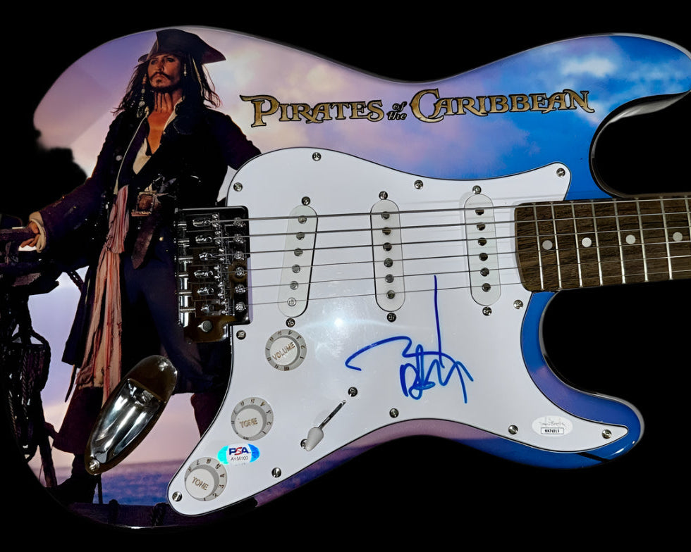 Johnny Depp Signed Guitar Pirates Of The Caribbean *VERY RARE* - JSA & PSA COA
